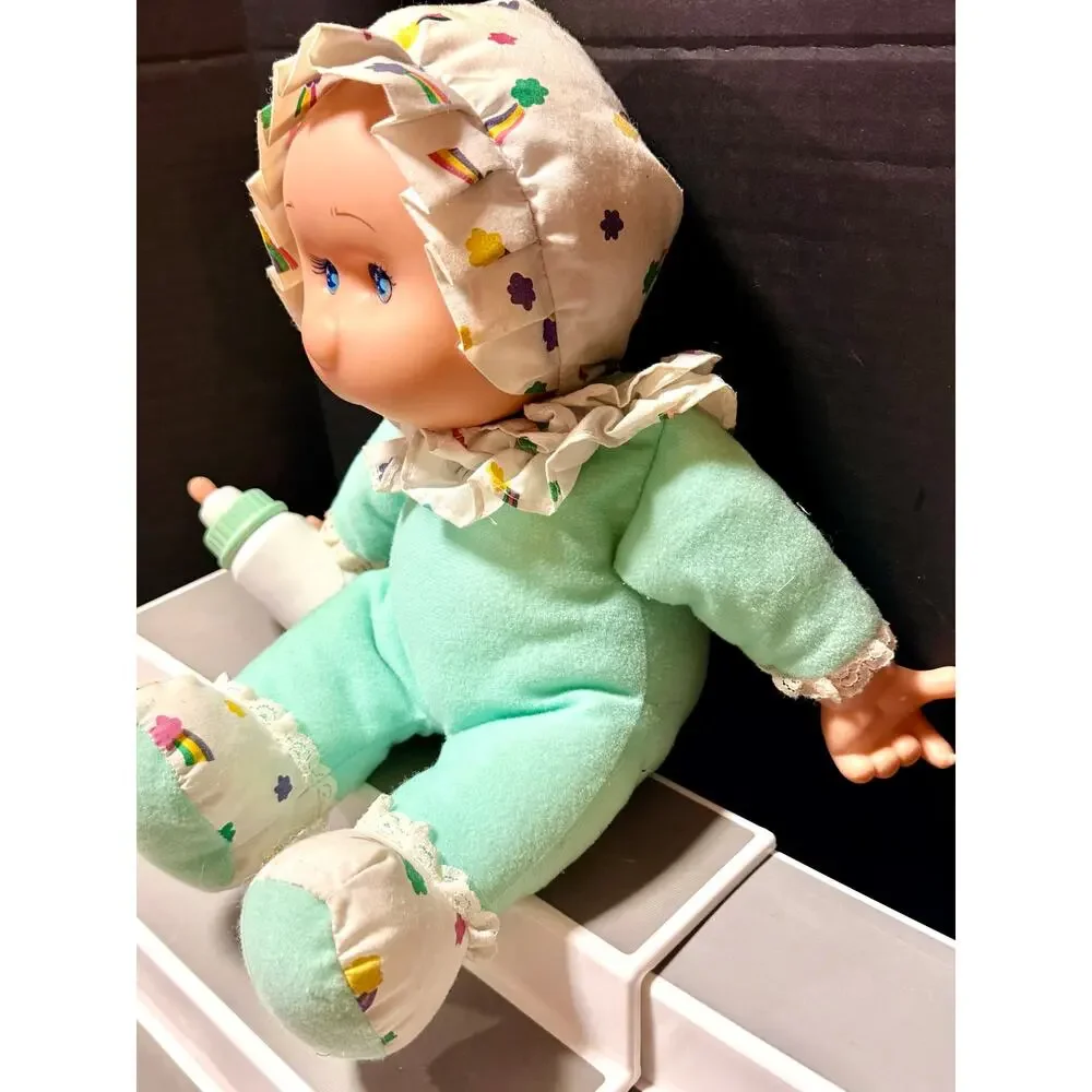 1998 Goldberger Lollipalooza baby doll soft body rubber face bonnet blue starry